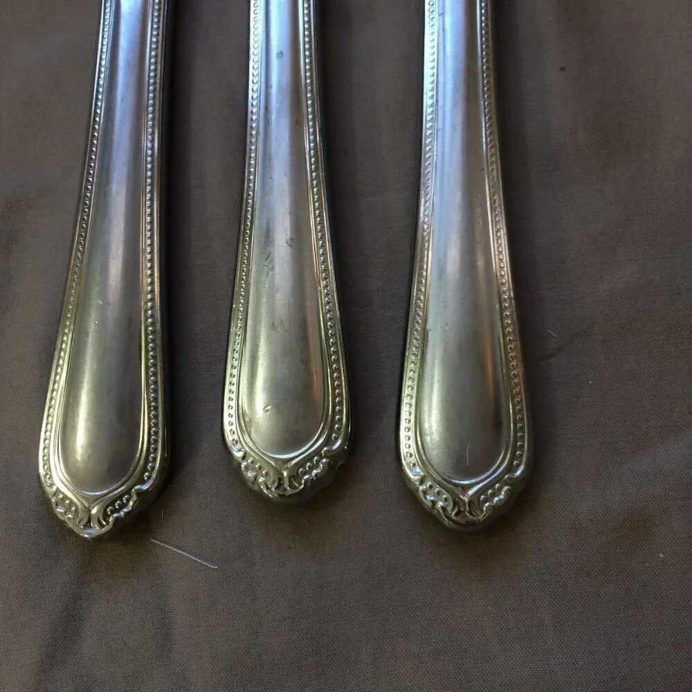 Hampton Silversmiths Vintage Flatware Lauren 3 Dinner Knives Stainless Korea 9 ½